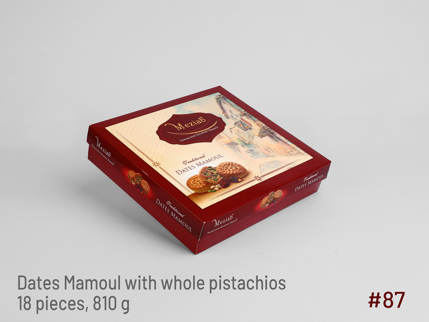 #87 Dates Mamoul with Whole Pistachios-18 Pieces, 810g