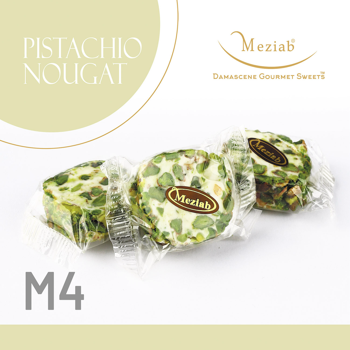 M4-Meziab Malaki Nougat Round w/Aleppo Pistachio